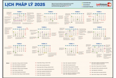 LỊCH PHÁP LÝ 2025 - 2025年越南法律日历